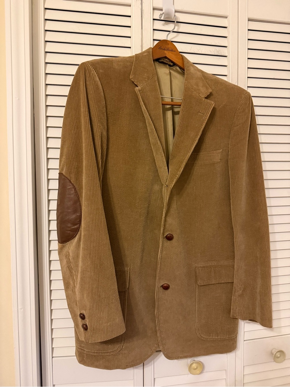 Vintage Brooks Brothers Elbow Patch Corduroy Blazer Mens 41L Academic Ivy League